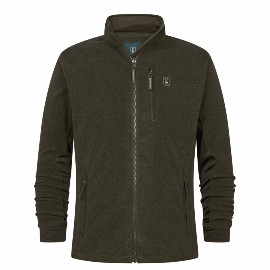 Men Deerhunter | Muflon Zip-In Fleece Jacket Art Green