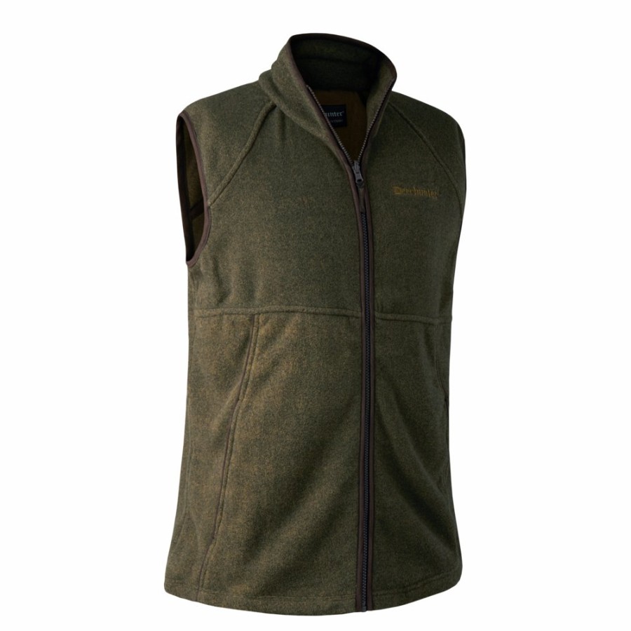 Men Deerhunter | Wingshooter Fleece Waistcoat Graphite Green