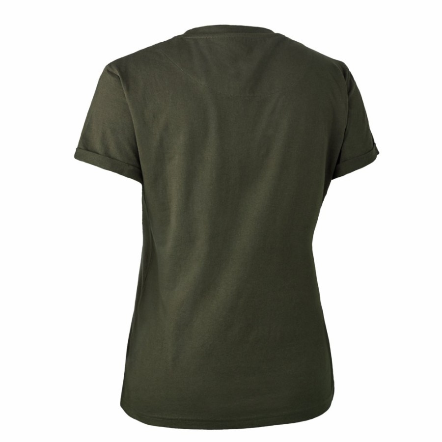 Women Deerhunter | Lady T-Shirt With Shield Bark Green