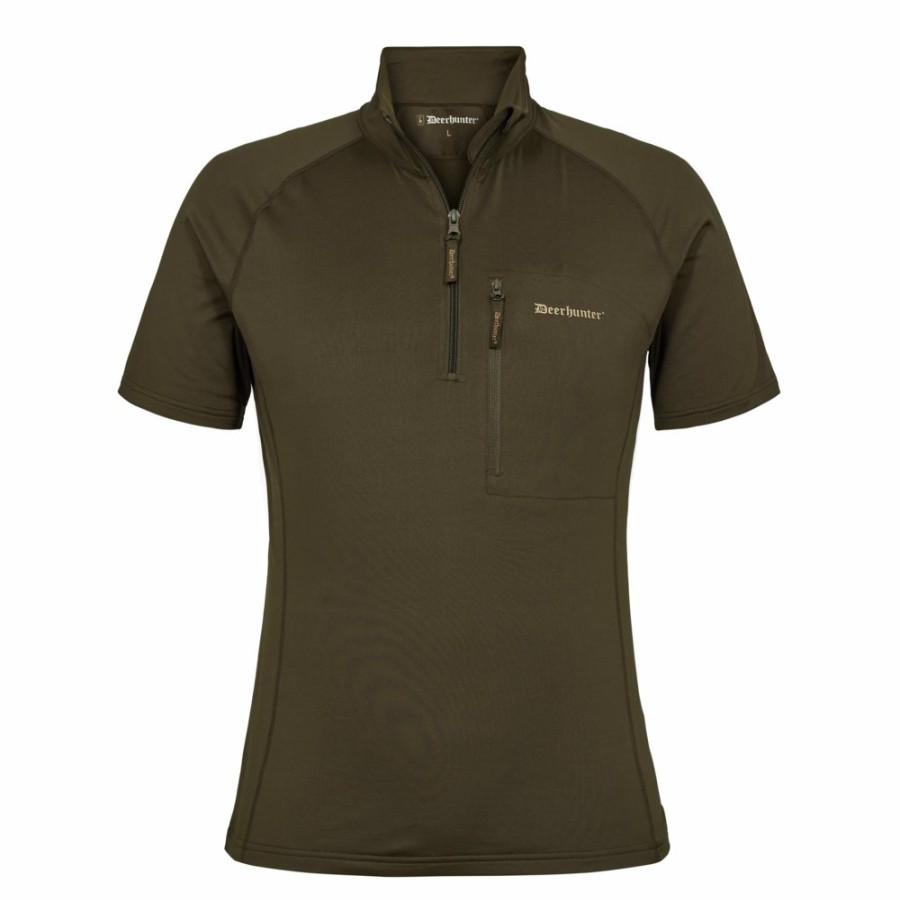 Men Deerhunter | Excape Insulated T-Shirt With Zip-Neck