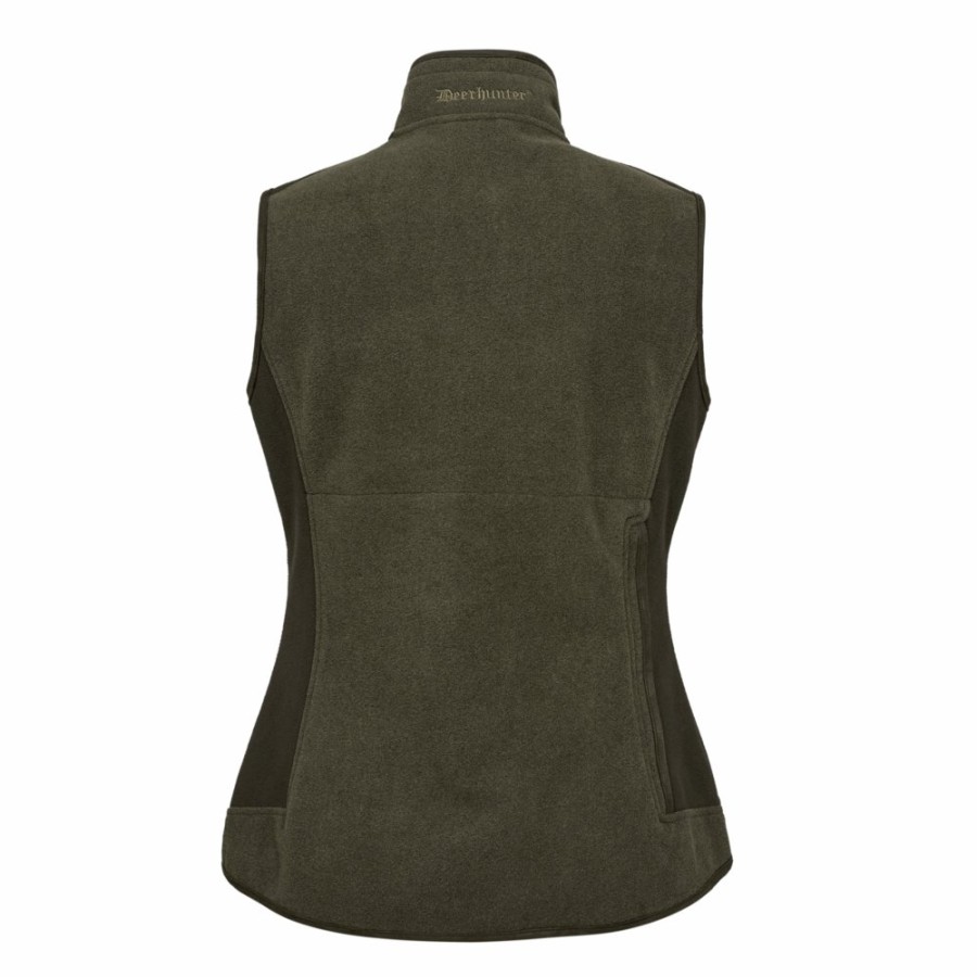 Women Deerhunter | Lady Pam Bonded Fleece Waistcoat Graphite Green