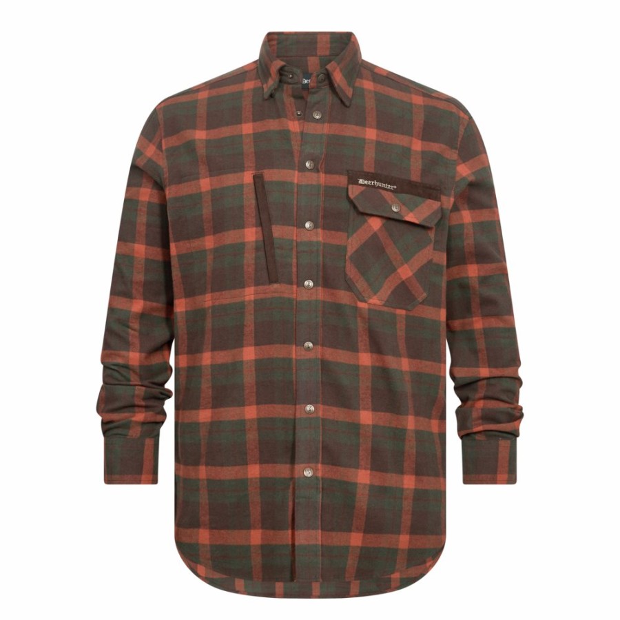 Men Deerhunter | Ethan Shirt Orange Check