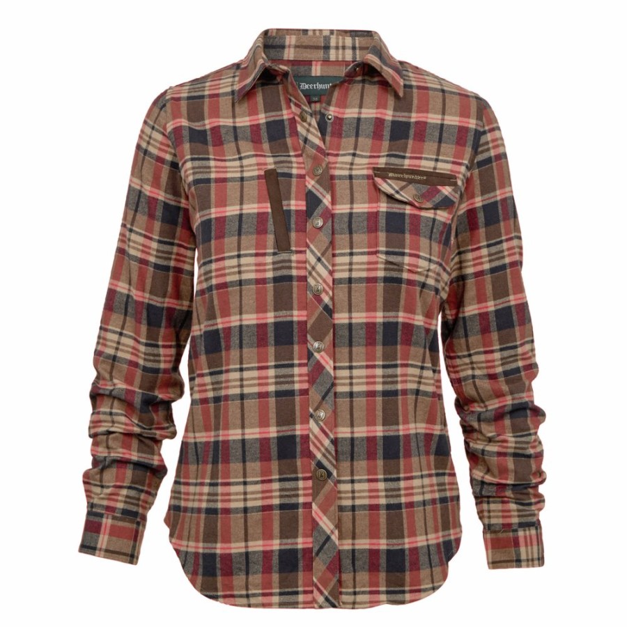 Women Deerhunter | Lady Athena Shirt Orange Check