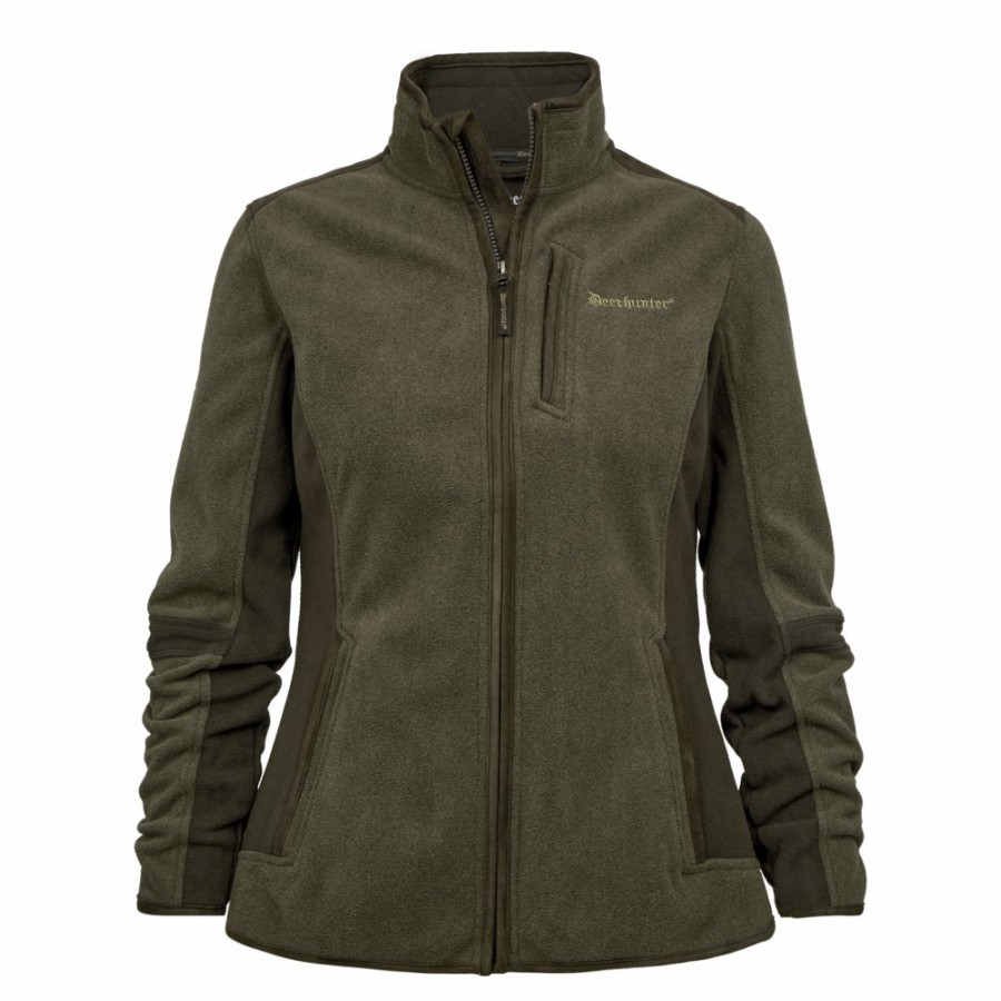 Women Deerhunter | Lady Pam Bonded Fleece Jacket Graphite Green