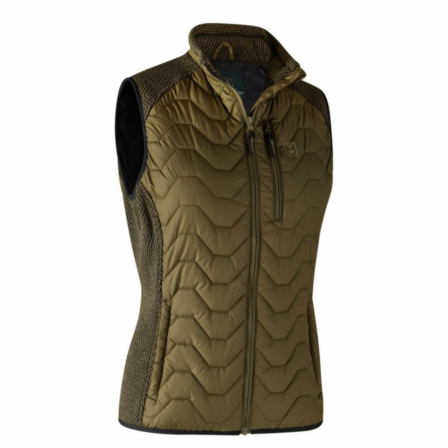 Women Deerhunter | Lady Beth Padded Waistcoat Dark Olive