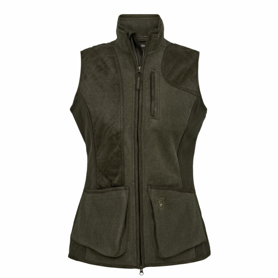 Women Deerhunter | Lady Pam Shooting Waistcoat Graphite Green