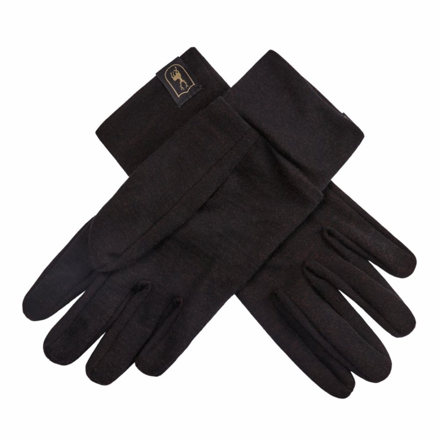 Men Deerhunter | Quinn Merino Gloves Black Oak