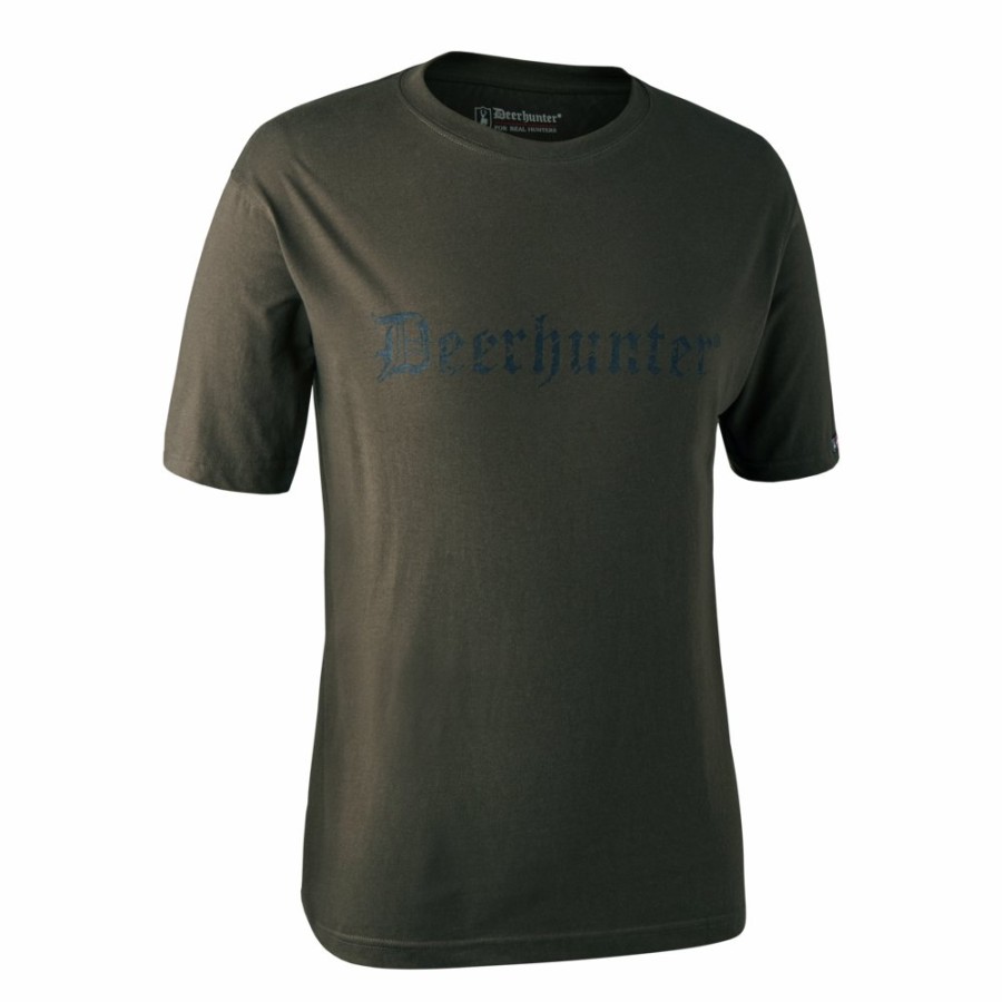 Men Deerhunter | Logo T-Shirt Bark Green