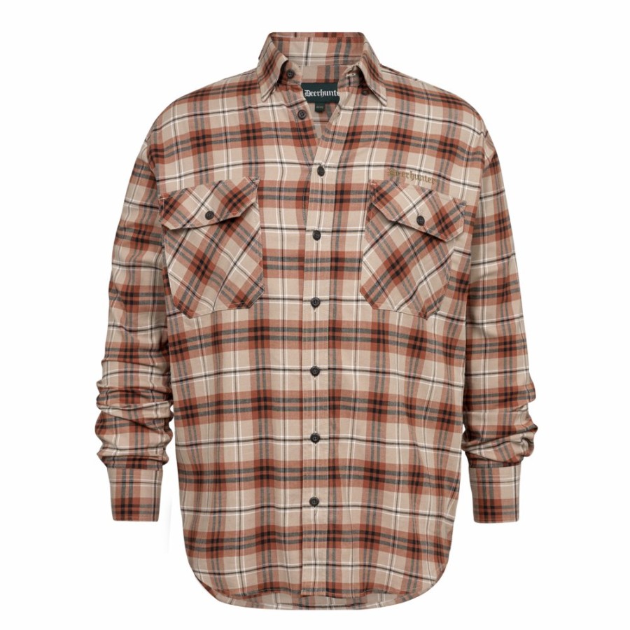 Men Deerhunter | Louis Shirt Orange Check