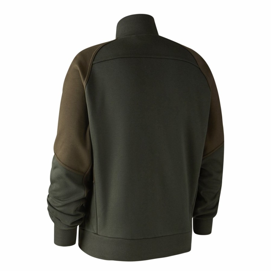 Men Deerhunter | Rogaland Sweat With Rib Neck Adventure Green