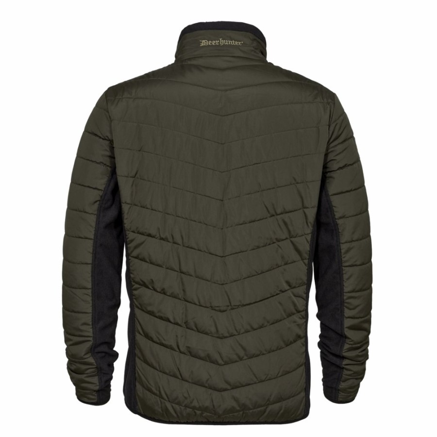 Men Deerhunter | Moor Padded Jacket With Softshell Adventure Green