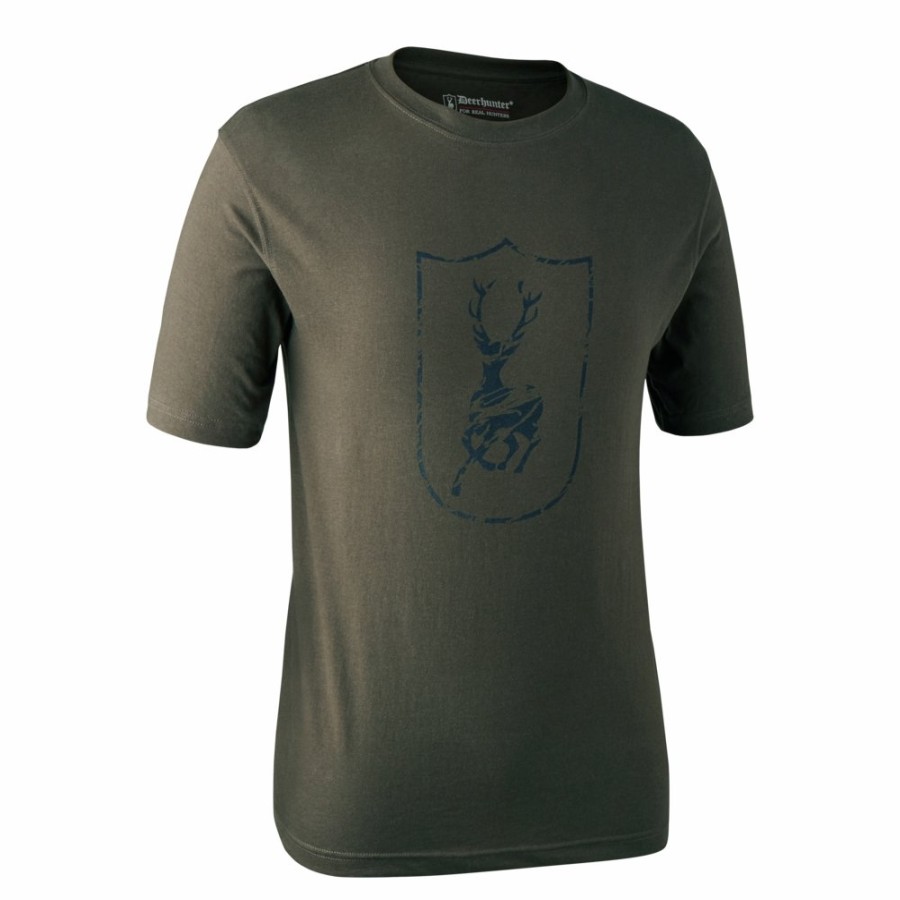 Men Deerhunter | Logo T-Shirt Bark Green